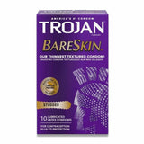 Trojan - Studded Bareskin Lubricated Condoms - 10 Count -  12 Pack