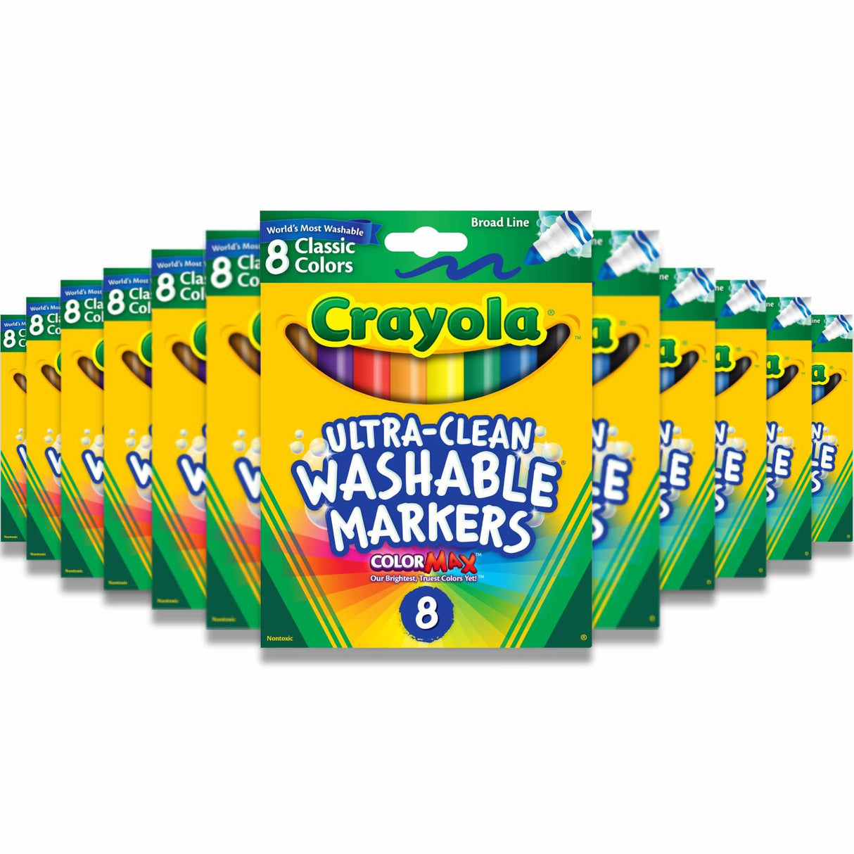 Crayola - Washable Broad Line Markers, Classic Colors - 8 Ct - 24 Pack