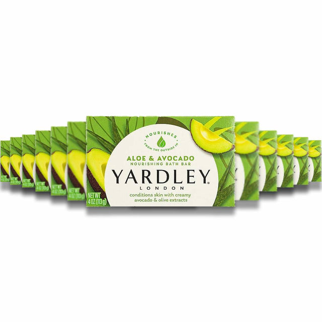 Yardley - London Moisturizing Soap Bar, Fresh Aloe With Avocado Essence - 4 Oz - 24 Pack